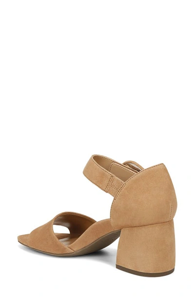 Vionic Chardonnay Block Heel Sandal In Camel Suede