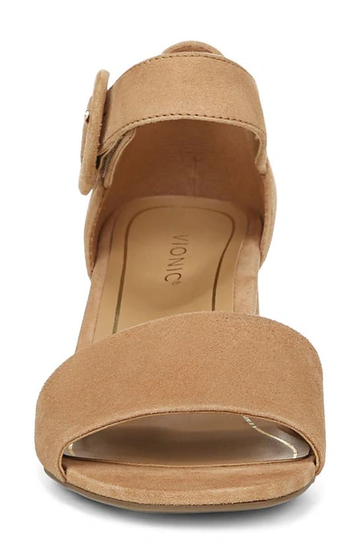 Shop Vionic Chardonnay Block Heel Sandal In Camel Suede