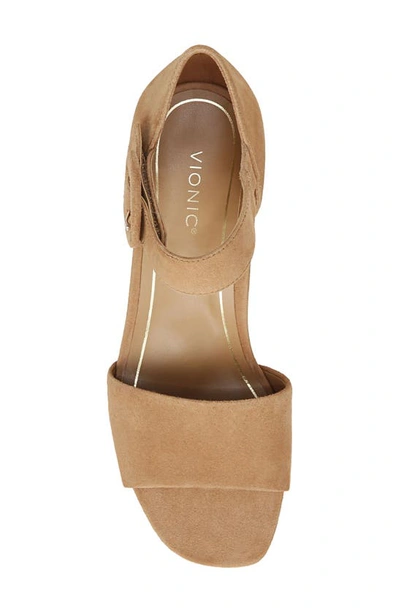 Shop Vionic Chardonnay Block Heel Sandal In Camel Suede