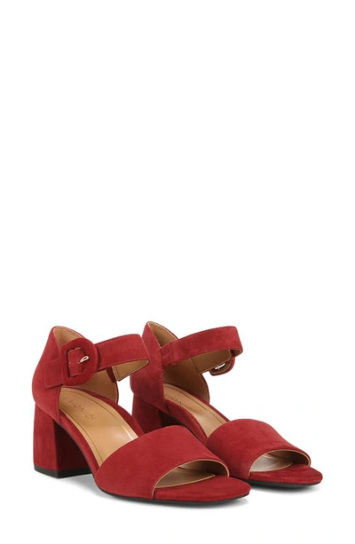 Vionic Chardonnay Block Heel Sandal In Syrah Red