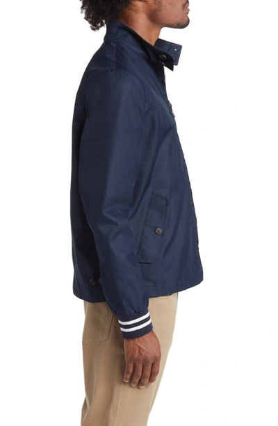 Shop Original Penguin Slim Fit Water Resistant Twill Jacket In Dark Sapphire