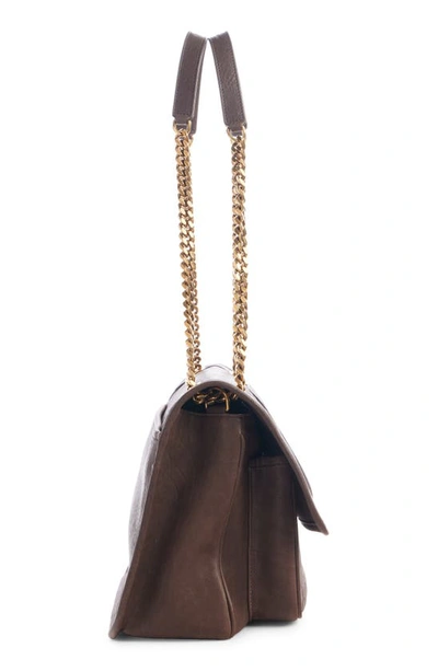 Shop Saint Laurent Medium Niki Leather Shoulder Bag In Dark Coffee