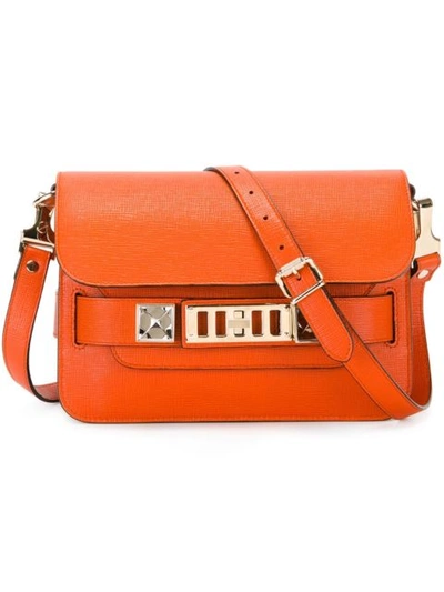 Proenza Schouler Ps11 Linosa Mini Textured-leather Shoulder Bag In Burnt-orange