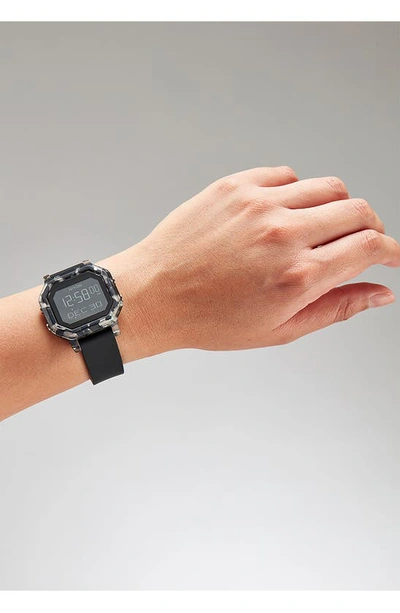 Nixon Siren Digital Silicone Strap Watch 38mm In Black Tortoise