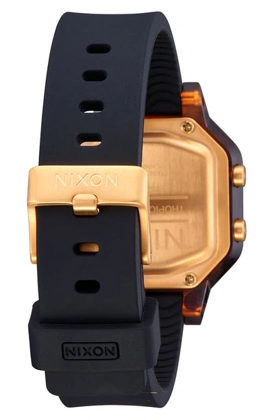 Shop Nixon Siren Digital Silicone Strap Watch, 38mm In Tortoise