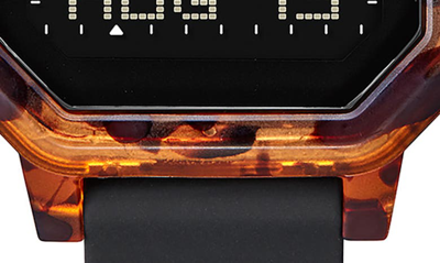 Shop Nixon Siren Digital Silicone Strap Watch, 38mm In Tortoise