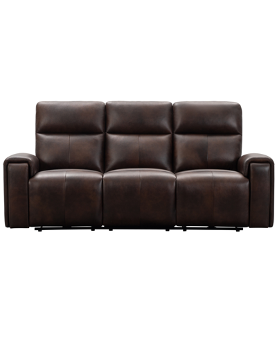 Abbyson Living Keegan 88" Leather Power Reclining With Power Headrests Sofa In Brown