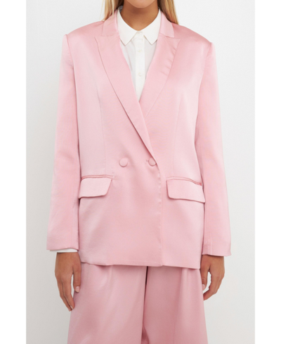 Shop English Factory Women's Drapey Blazer In Pink
