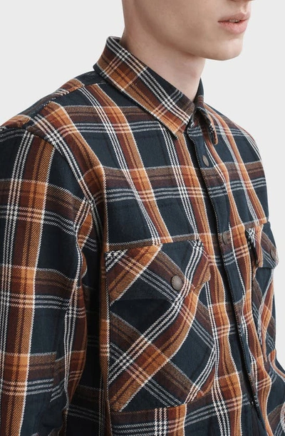 Shop Rag & Bone Engineered Japanese Plaid Shirt Jacket In Blue Plaid