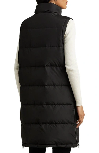 Shop Lauren Ralph Lauren Long Down Puffer Vest In Black