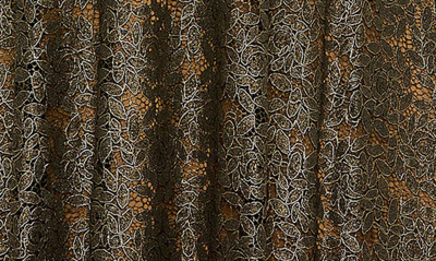Fabulouss By Mac Duggal Flutter Sleeve Lace Overlay Gown In Black Gold
