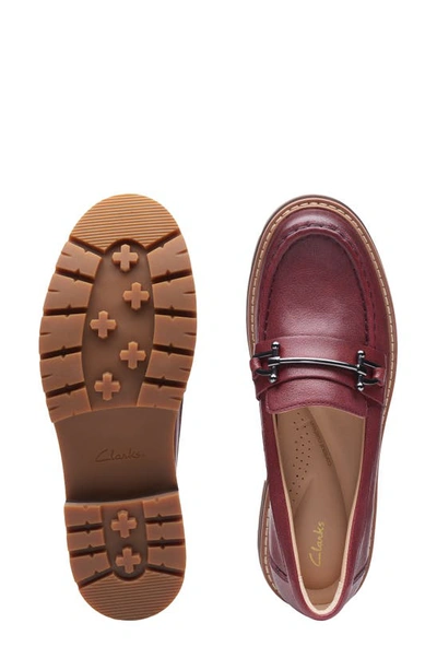 Shop Clarks Orianna Bit Platform Loafer In Burgundy Leather