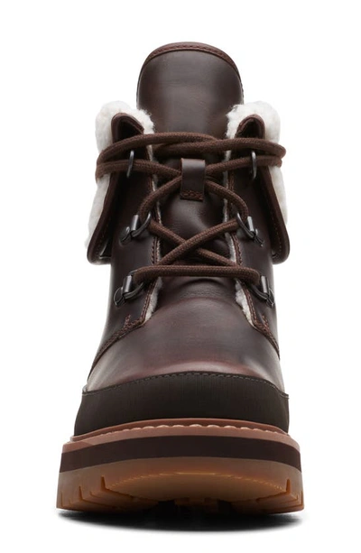 Shop Clarks Orianna Turn Boot In Brown Wlined Lea