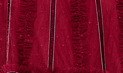 Shop Mac Duggal Bell Sleeve Ruffle Tulle Cocktail Minidress In Crimson