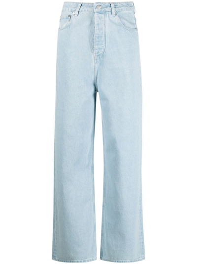 Shop Nanushka Blue Josine Wide-leg Jeans