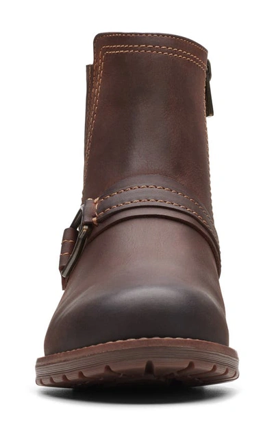 Clarks Aspra Buckle Bootie In British Tan Leather