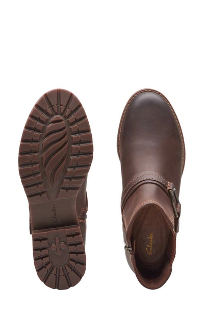 Clarks Aspra Buckle Bootie In British Tan Leather