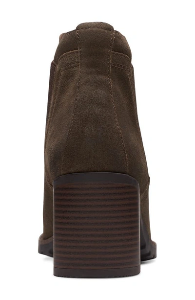 Clarks Leda Up Ankle Bootie In Dark Olive Sde
