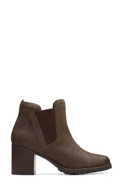 Clarks Leda Up Ankle Bootie In Dark Olive Sde