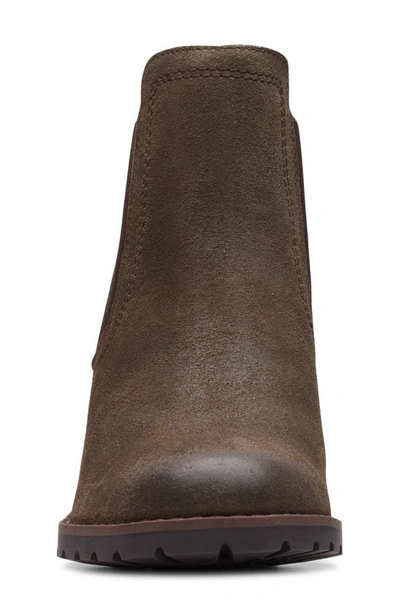 Clarks Leda Up Ankle Bootie In Dark Olive Sde