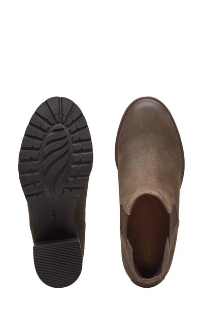 Clarks Leda Up Ankle Bootie In Dark Olive Sde