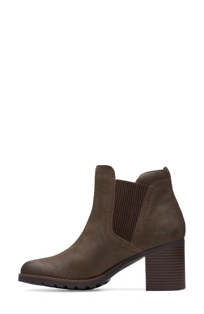 Clarks Leda Up Ankle Bootie In Dark Olive Sde