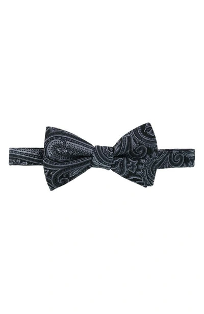 Shop Trafalgar Sutton Pre-tied Silk Bow Tie In Black Paisley