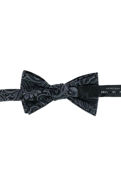 Shop Trafalgar Sutton Pre-tied Silk Bow Tie In Black Paisley