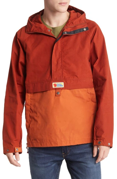 Shop Fjall Raven Vardag Water Resistant Anorak Jacket In Autumn Leaf-terracotta Brown