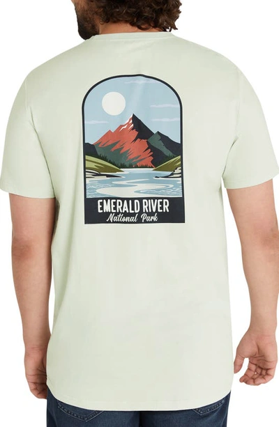 Shop Johnny Bigg Emerald River Longline Graphic T-shirt In Green Mist