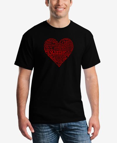 Shop La Pop Art Men's Love Yourself Printed Word Art T-shirt In Black