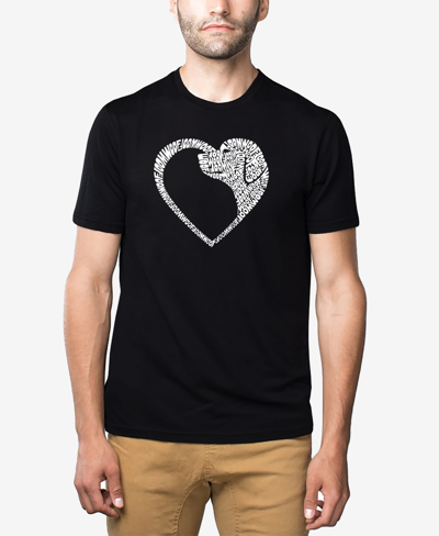 Shop La Pop Art Men's Dog Heart Premium Blend Word Art T-shirt In Black