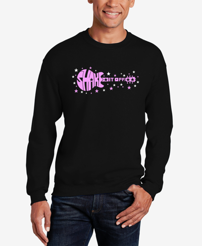 Shop La Pop Art Men's Shake It Off Word Art Crewneck Sweatshirt In Black