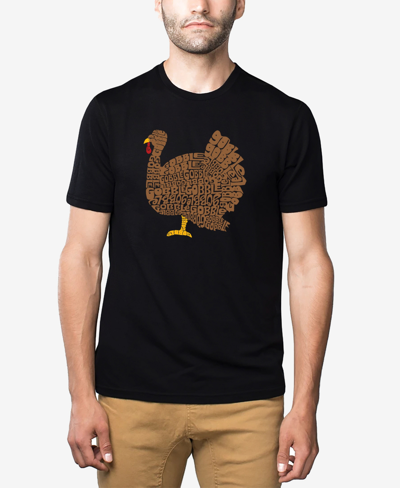 Shop La Pop Art Men's Thanksgiving Premium Blend Word Art T-shirt In Black