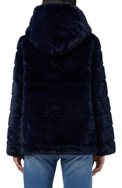 Shop Apparis Goldie Faux Fur Coat In Navy Blue