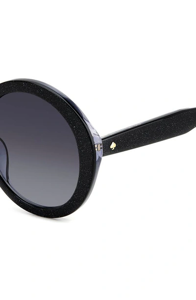 Shop Kate Spade Zya 55mm Gradient Round Sunglasses In Black/ Grey Shaded