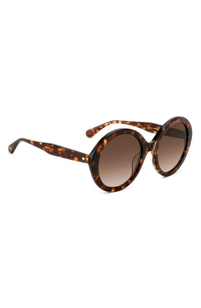 Shop Kate Spade Zya 55mm Gradient Round Sunglasses In Havana/ Brown Gradient