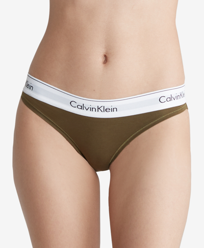 Women s Modern Cotton Bikini Underwear F3787 In Dark Olive
