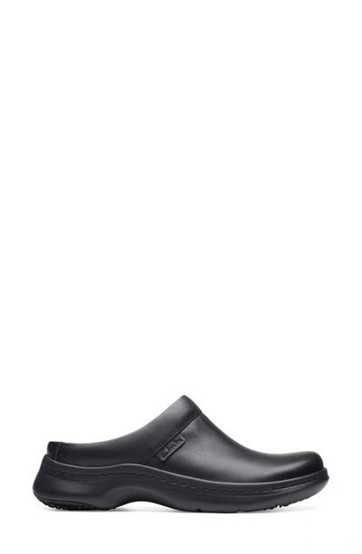 Clarks Pro Clog In Black Leather