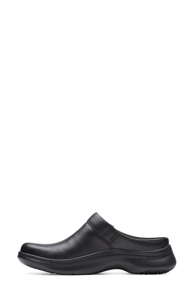 Clarks Pro Clog In Black Leather