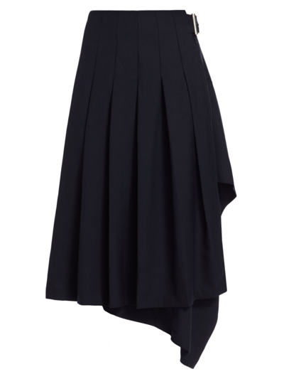 Shop A.l.c Women's Wayland Pleated Draped Midi-skirt In Navy