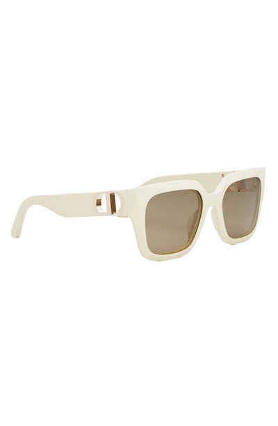 Shop Dior 30montaigne S8u 54mm Square Sunglasses In Ivory / Brown Mirror