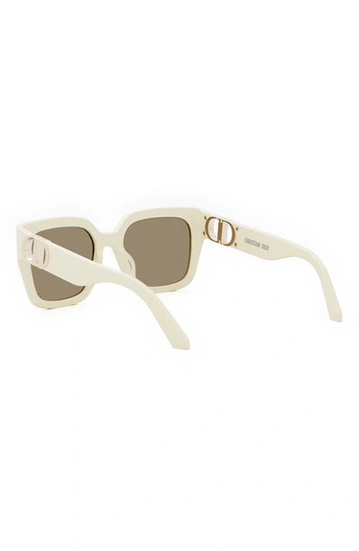 Shop Dior 30montaigne S8u 54mm Square Sunglasses In Ivory / Brown Mirror
