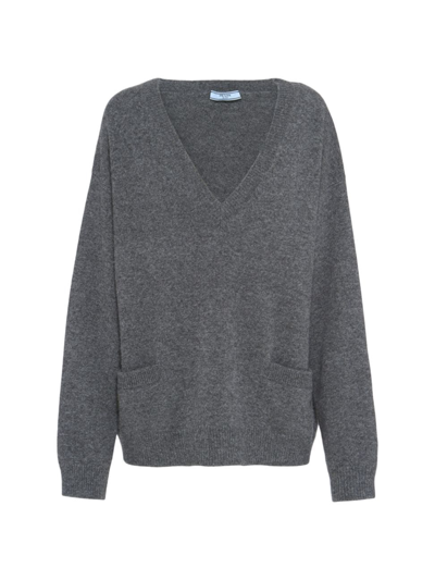 Shop Prada Women's Wool And Cashmere Sweater In Grey