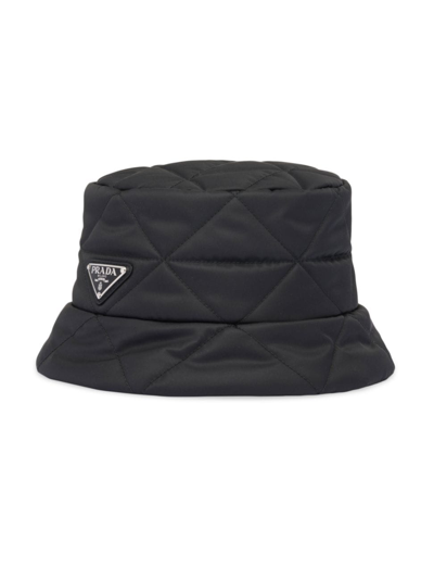 Shop Prada Women's Re-nylon Bucket Hat In Black
