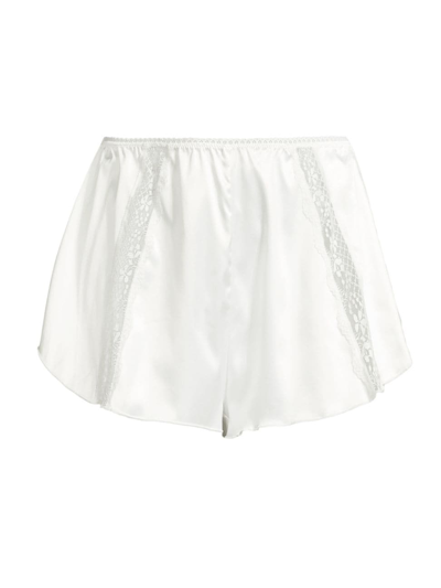 Shop Kat The Label Women's Lucille Satin & Lace Shorts In Ivory