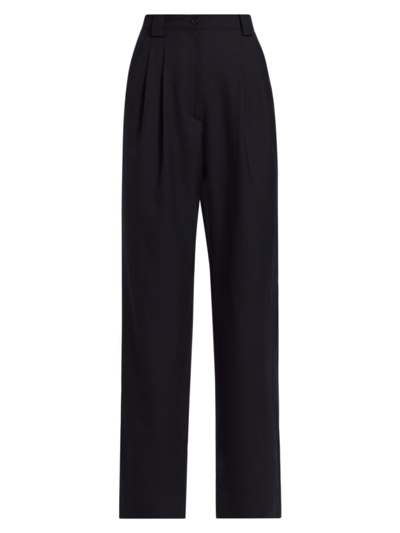 Shop A.l.c Women's Tommy High-rise Pleated Trousers In Navy