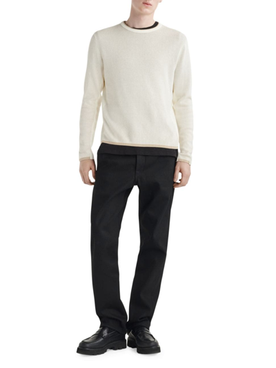 Shop Rag & Bone Men's Harvey Cotton-blend Long-sleeve Sweater In Ivory