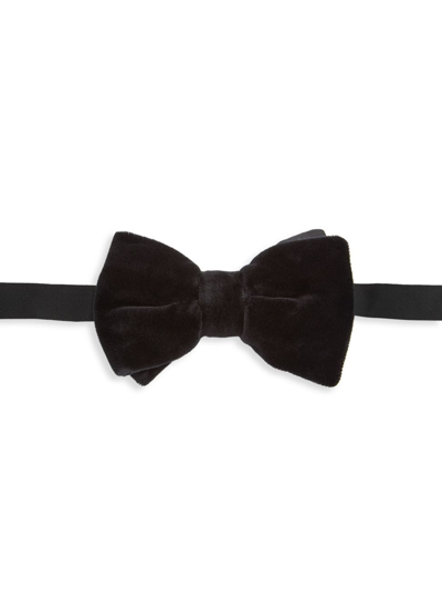 Shop Saks Fifth Avenue Men's Solid Velvet Bowtie In Moonless