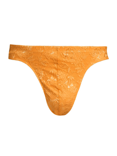 Shop Cosabella Men's Never Classic Lace G-string In Taaja Mango